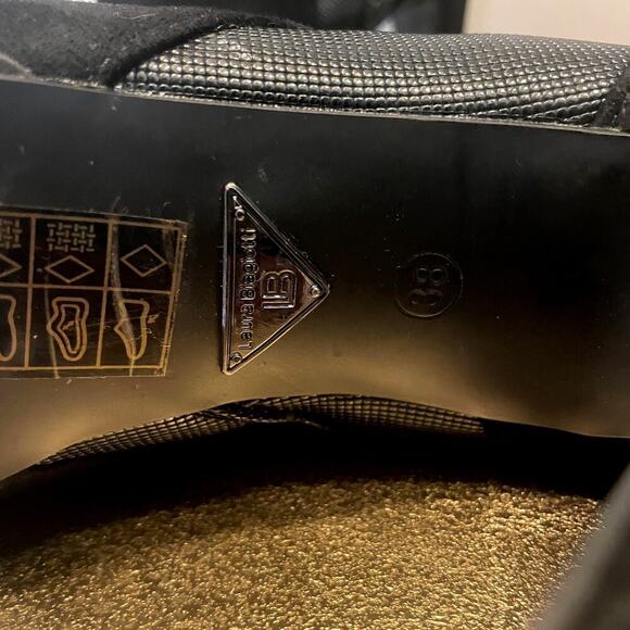 Laura Biagiotti Black Suede Ankle Booties | 38, US 7.5-8, High Heel, Tassel - Picture 7 of 9